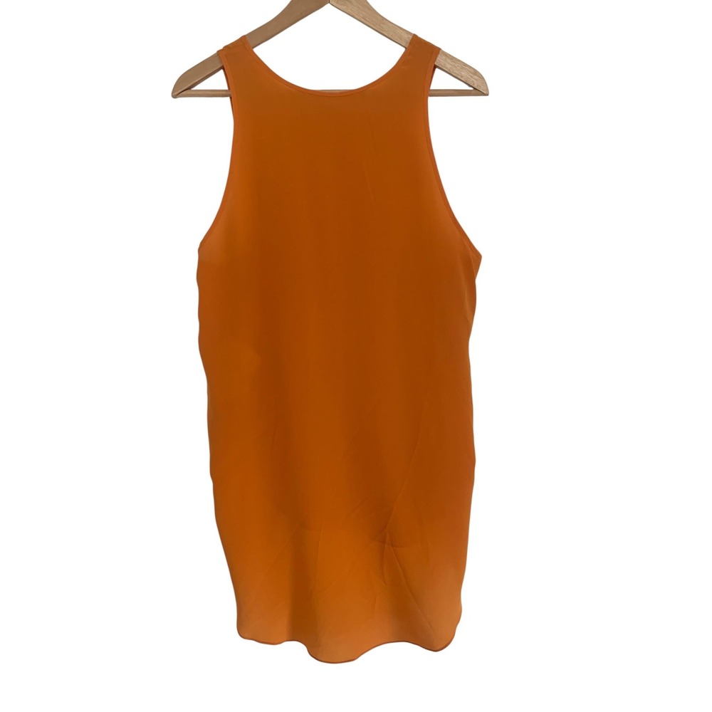 3.1 Phillip Lim Silk Tank Top Womens 4 Orange Excellent Draped Asymmetric Blouse